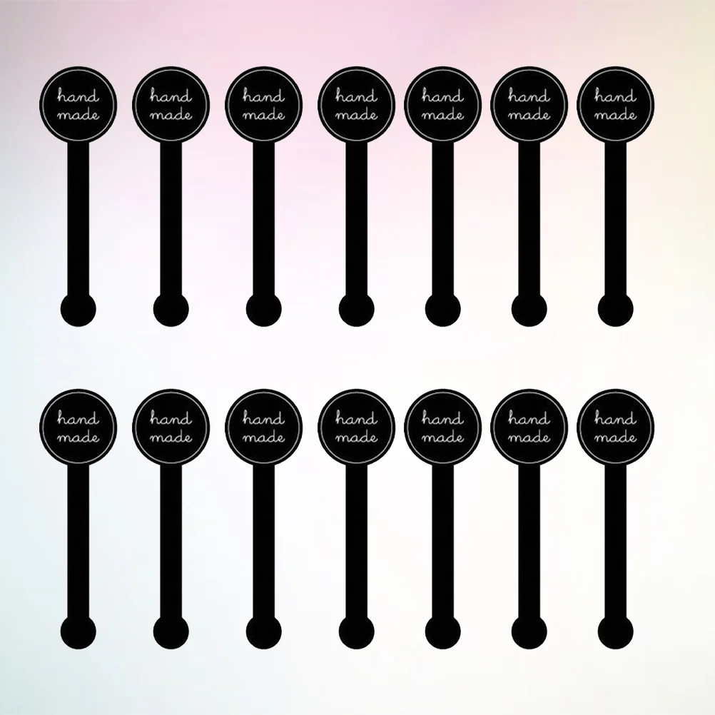 

Hand Made Self Adhesive Stickers Black Long Label Stickers Lollipop Sealing Stickers Candy Cookie Bakery Cake Sweet
