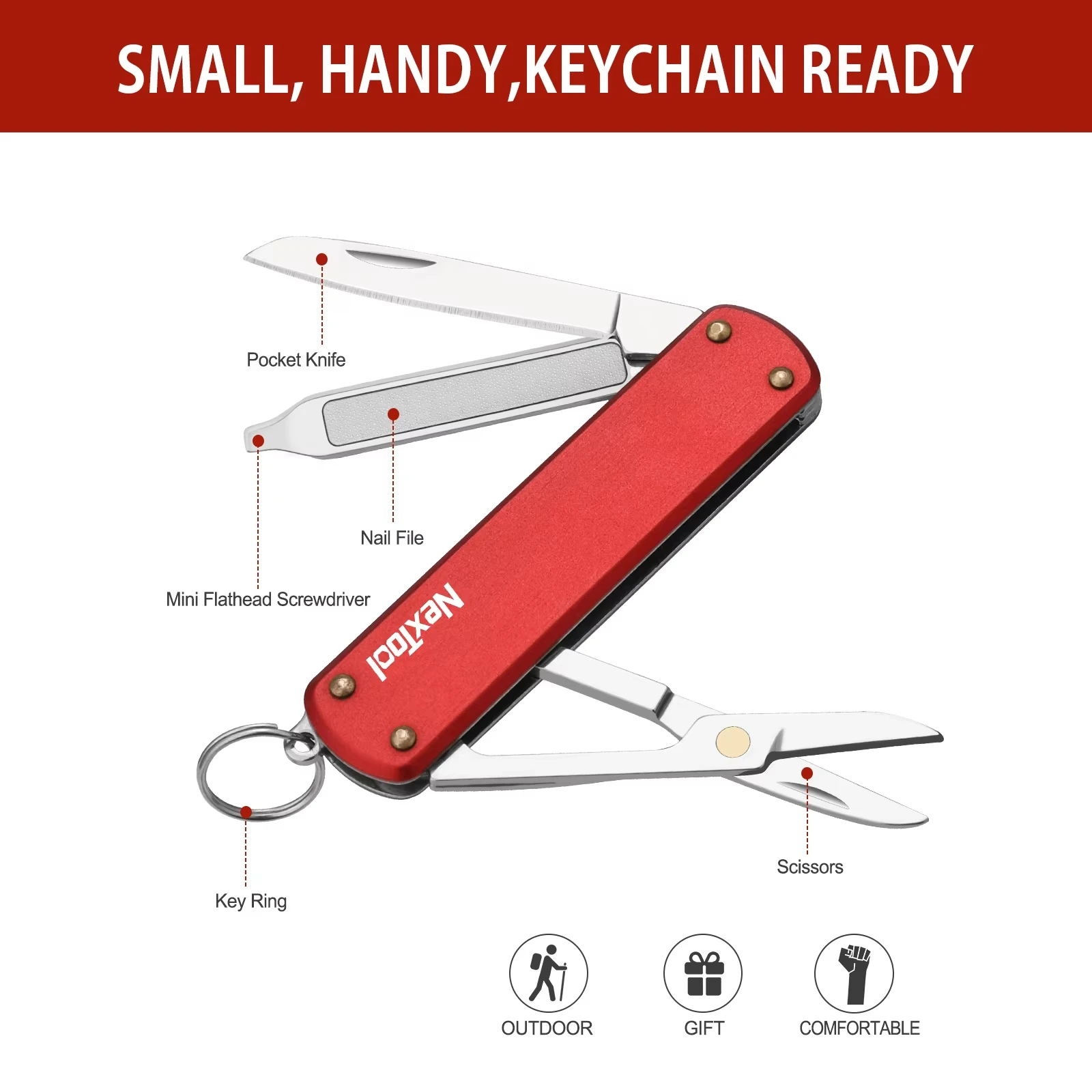 multifunction mini knife scissors screwdriver pocket folding