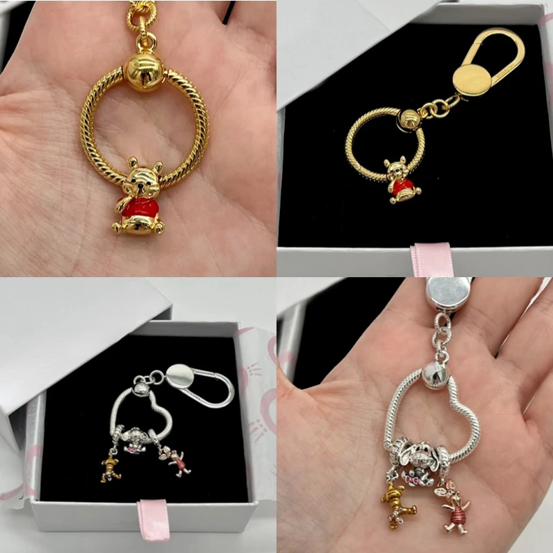charm jewelry 925 Sterling Silver Mickey Minnie Vinnie Charm 925 Chain Beaded Fit Original Pandora Bracelet DIY Ladies Jewelry