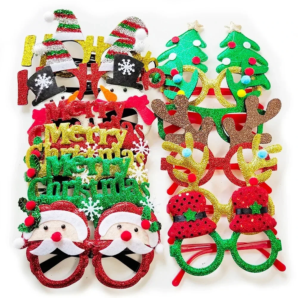 Christmas Decorations Glasses Plastic Decorative Party Costume Accessory Photo Props