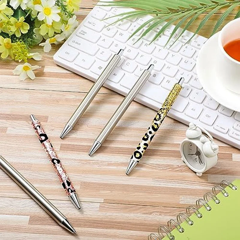 Stainless Steel Pen Blank Resealable Bags And Holographic Thank You Cards Set For DIY Glitter Pen Epoxy Pen Packaging Durable