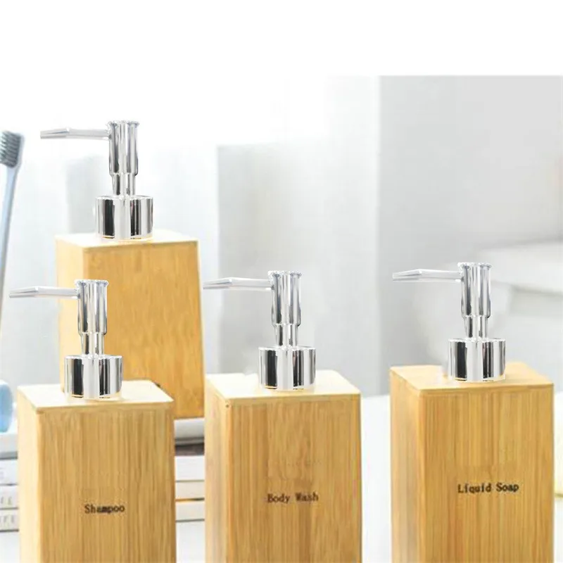 ที่ใส่ขวดสบู่เหลวแบบปั๊ม ทำจากไม้ไผ่ ใช้ได้ทั้งในห้องน้ำและห้องครัว 1