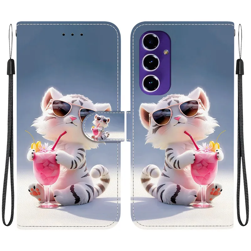Flip Wallet Leather Case with Magnetic Stand and Cute 3D Pattern
