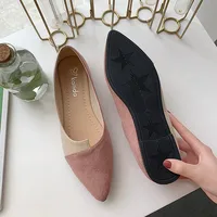 Pointed Toe Flat Shoes Women Solid Patchwork Slip On Shoes Casual Breathable Ballet Flats Daily All-Match Comfort Loafers Shoes 4