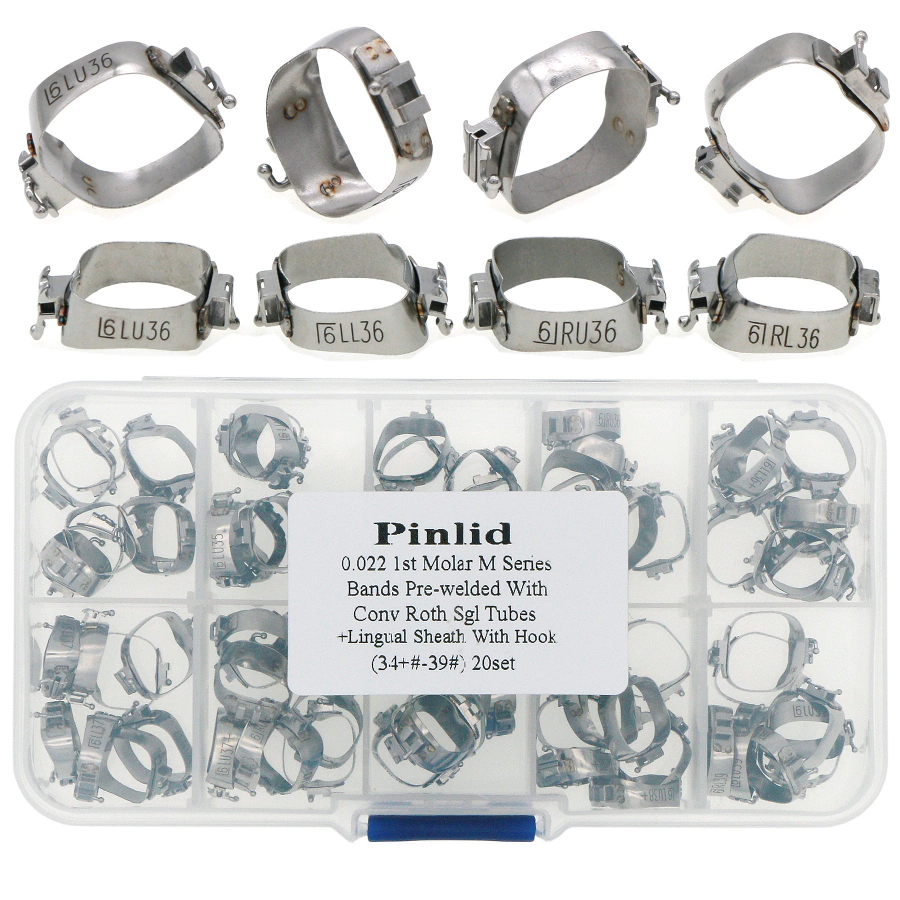 80pcs Dental Orthodontic Bands M Series Prewelded Roth 022 Convtible