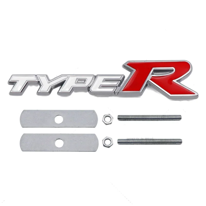 3D 금속 타입 R 프론트 그릴 엠블럼 배지 스티커 데칼, 혼다 시빅 TyperR CRV HRV 어코드 핏 자동차 스타일링 액세서리