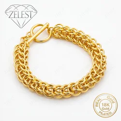 Elegant 18K Gold Plated Braided Bracelet in Sterling Silver (Gold)