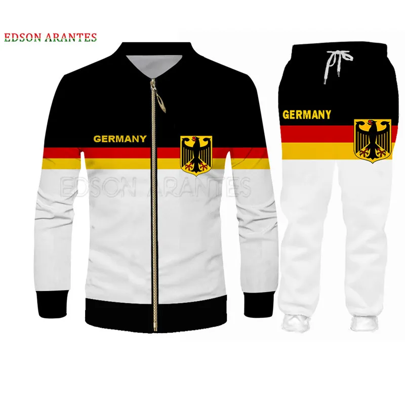 Hot New Germany Flag Men's Sets Retro Deutschland Hoodie Jackets Tops