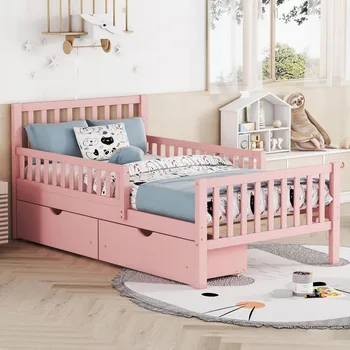 Kids Twin Bed with Guardrails 1