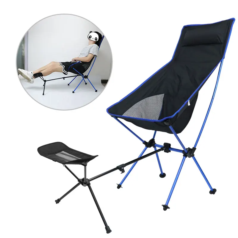 Collapsible Footstool Portable Beach Outdoor Camping Chair Fishing Foot Recliner Rest