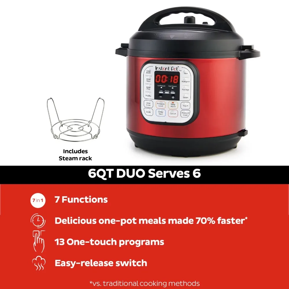 Instant Pot Duo 7-In-1 Electric Pressure Cooker Non Stick Coating 8Qt Large  Multifunction Smart Multi Cooker Electric Pressure - AliExpress