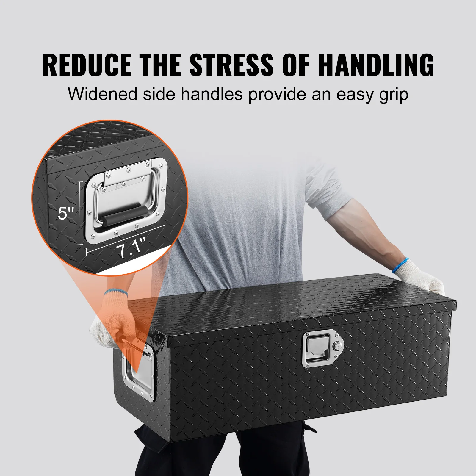 Aluminum Truck Bed Tool Box with Lock and Side Handle