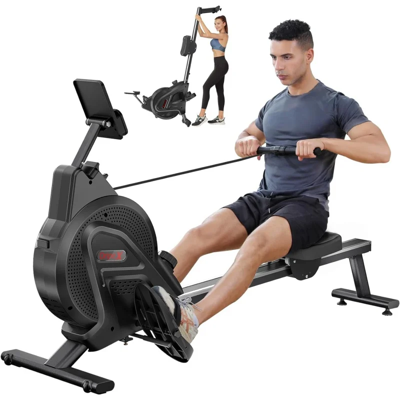 

Rowing Machine Magnetic Rower with Aluminum Slide Rail, LCD Monitor, Rowing Machine for Home Use and Cardio Training