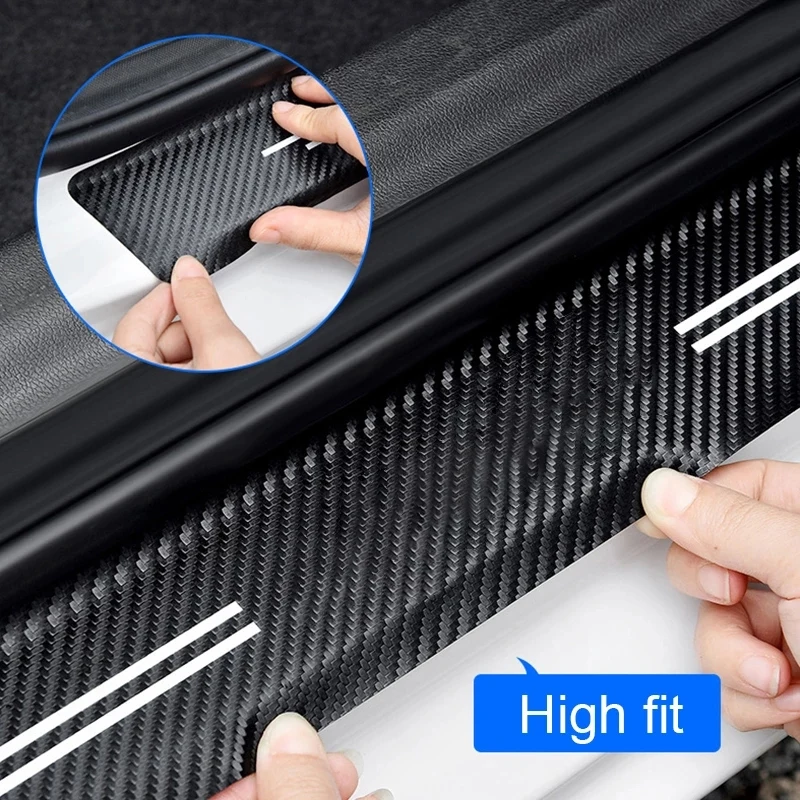 Car Door Sills Scuff Plate Threshold Protector Interior Imitation Carbon  Fiber Sticker Accessories For MG MG4 EV Electric 2022