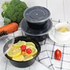 Disposable Lunch Box Black Thickened Food Packaging Box Heatable Plastic Takeout Packaging Fruit Salad Lunch Preservation Box 4