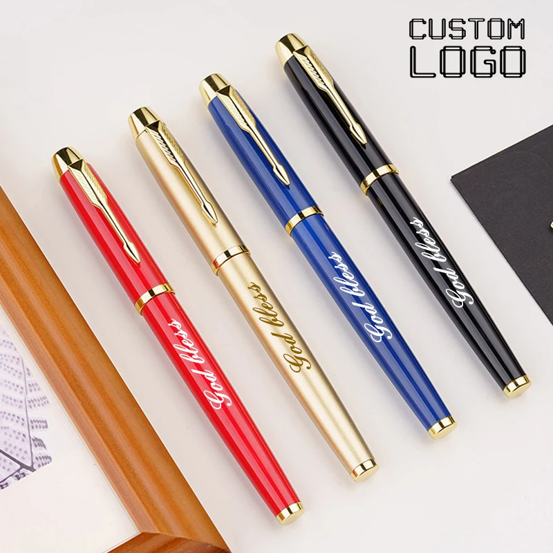 Fine Metal Gel Pens Laser Engraving Personalized Logo Birthday Teachers'Day Gifts Office Accessories Students Exam Stationery