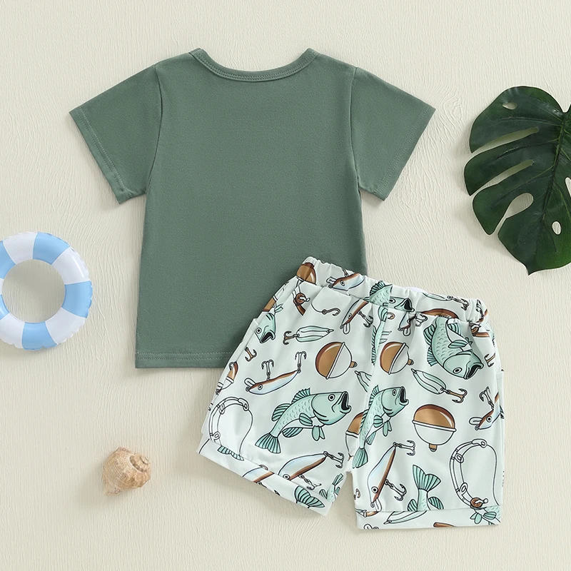 Fashion Children Kids Boys Summer Clothes Sets Baby Golf Embroidery Short Sleeve Round Neck T-Shirts with Shorts 2Pcs Sets