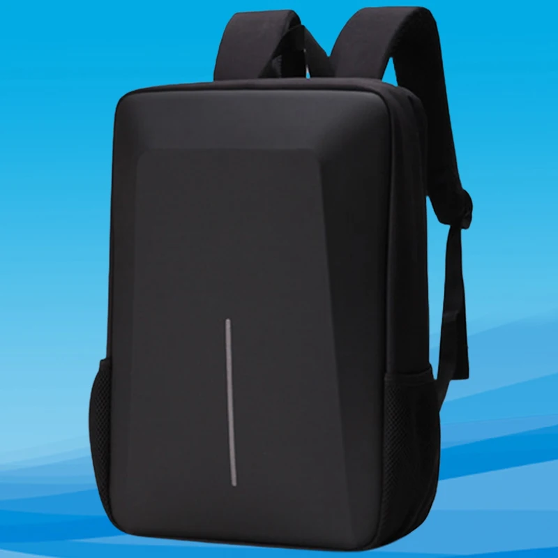Men's Reflective Strip Multifunctional Backpack USB Charging Large Capacity 15.6 Inch Laptop Travel Bag Black Business Backpack