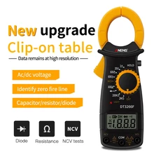 

DT3266F Mini Digital Clamp Multimeter Amperemeter Electrical Clamp Meter AC/DC Voltage NCV Resistor Diode Tester With Buzzer