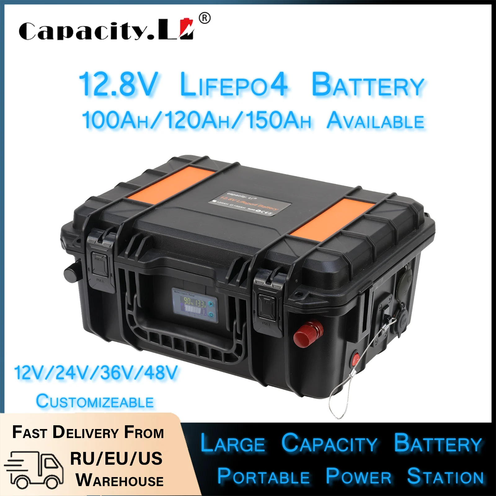 Batteria 12.8V 100Ah Lifepo4 Batterie Ricaricabili Pacchi Batteria Agli Ioni Di Litio Con Bms Per Alimentatore Esterno 12V