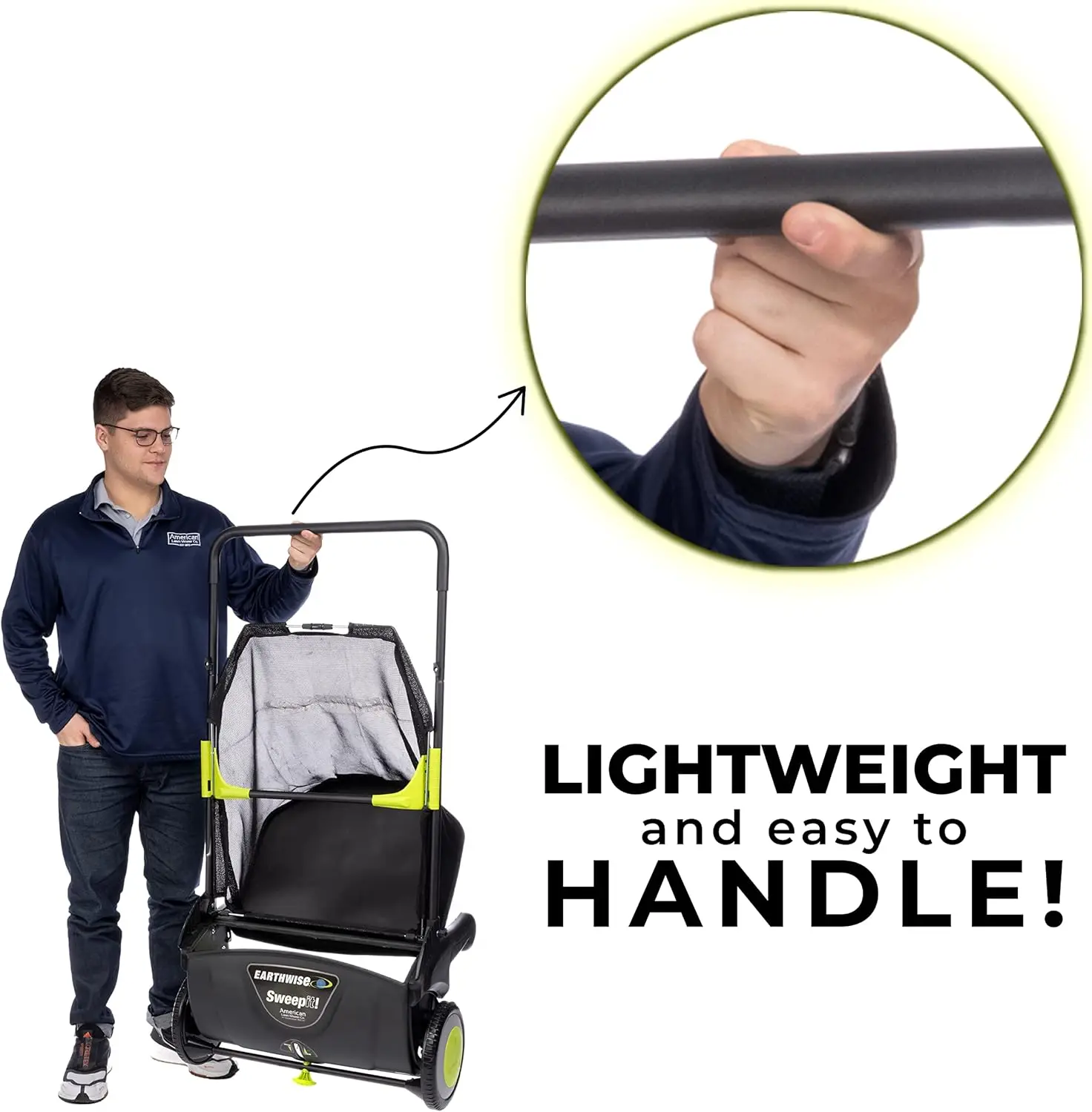 LSW70021 21-Inch Width Leaf & Grass Push Lawn Sweeper, Black