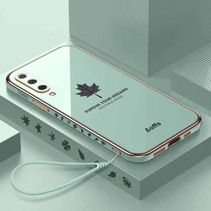 thumbnail image 1 of Funda de lujo con cordón de hoja de arce A 50 30s 70 para Samsung Galaxy A50 A70 A30s A7 2018 A20 A30 A21s A20s cubierta de silicona chapada A50s, 1 of 4