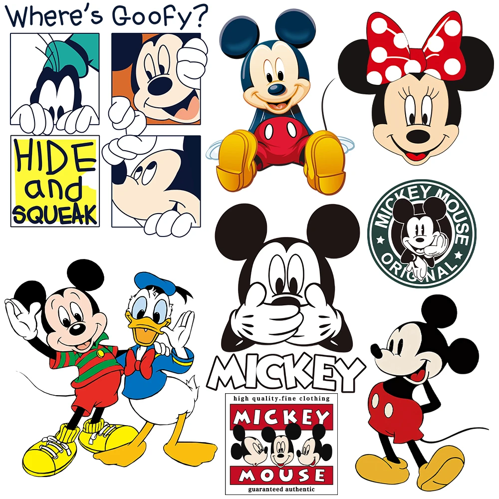 Parches de Mickey Mouse de Disney Para Parches térmicos Para Ropa, pegatinas de transferencia de calor, apliques| - AliExpress