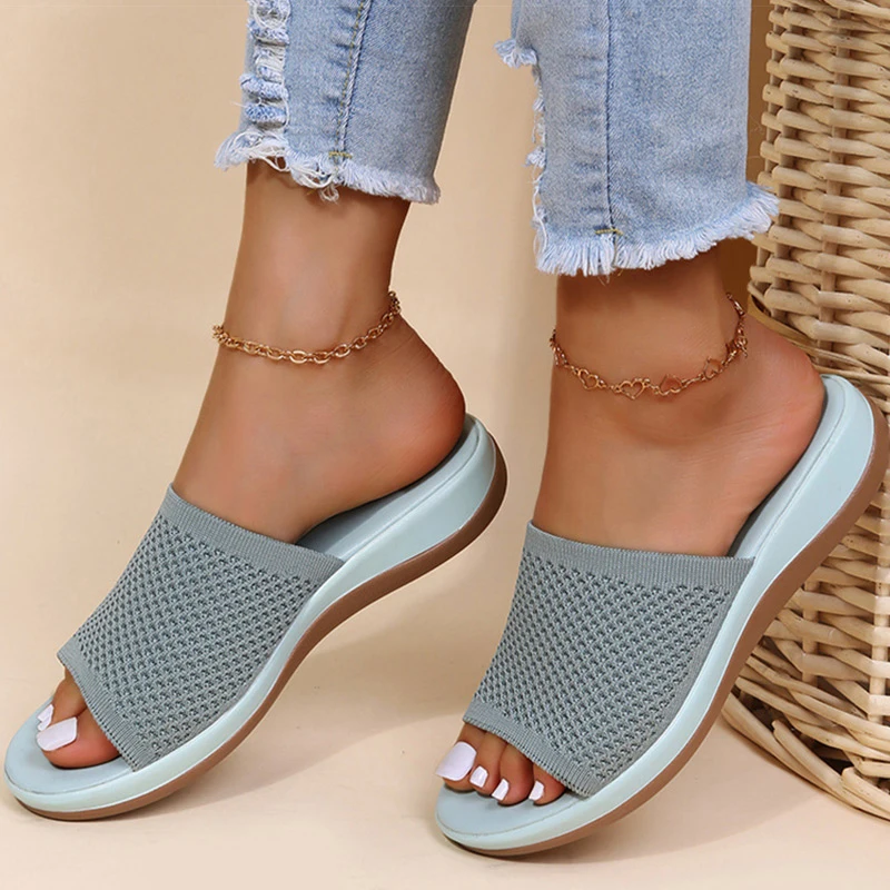 Women Sandals Sandals Women Elastic Force Summer Shoes Women Flat Sandals Casual Indoor Outdoor Slipper Summer Beach