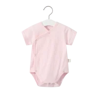 Breathable Fabric Summer Newborn Baby Girls Boys Romper 100% Cotton Short Sleeves Bodysuit Infant Baby Clothes 2