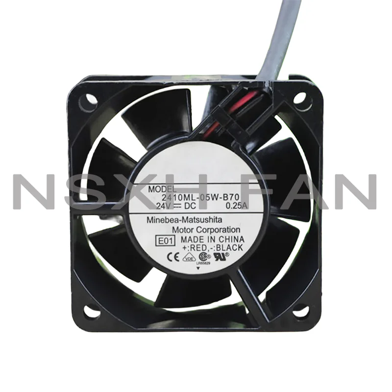 

2410ML-05W-B70 6025 60MM 6CM 60*60*25MM Server Case Cooling fan 24V 0.25A With 2Pin