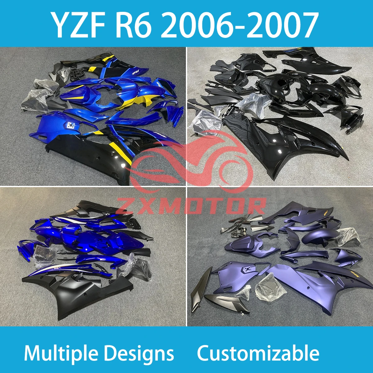

Комплект обтекателей для мотоциклов YZFR6 2006 2007 Обтекатели для мотоциклов YAMAHA YZF R6 06 07