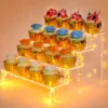 Black 1-5 Tier Acrylic Display Stand Clear Display Riser Rack for Cupcake Perfume Doll Décor Organizer Amiibo Funko POP Figures 3