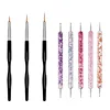 5/20Pcs Nail Art Brush Design Tip Painting Drawing Carving Dotting Pen FlatFan Liner Acrylic Gel UV Polish Manicure Tools 4
