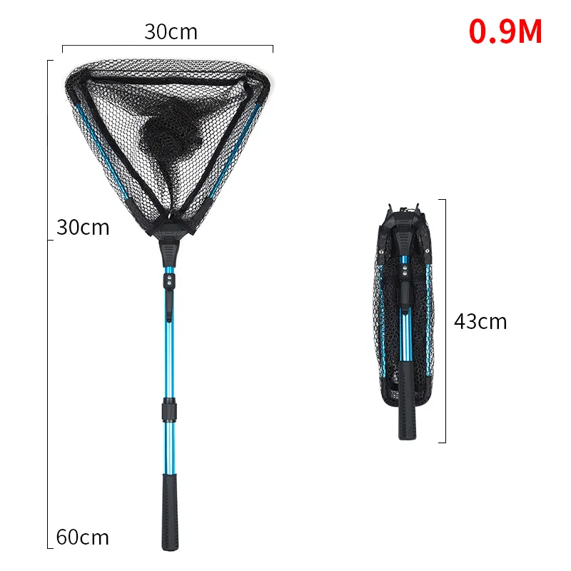 LINNHUE Fishing Net 90cm Foldable Fishing Portable Handle Net Aluminum  Alloy Telescopic Fishing Brail Fishing Landing Scoop Net