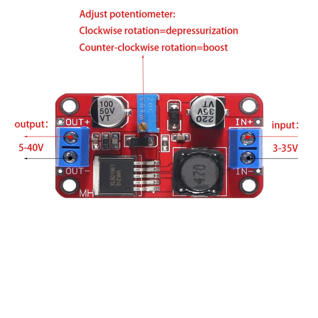 5pcs XL6009 Boost Buck Converter – Adjustable DC Step Up/Down Voltage Module - View #5