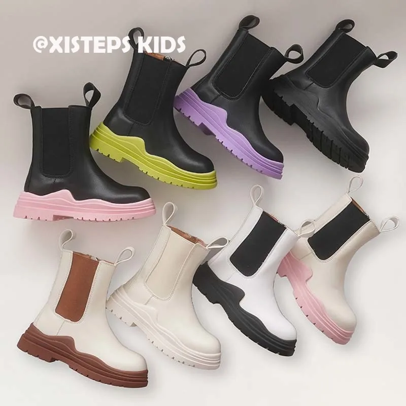 

Fashion Children Boots Autumn Winter Warm Ankle Boots Non-slip Platform Black White Boots Girls Boys Waterproof Warm Shoes