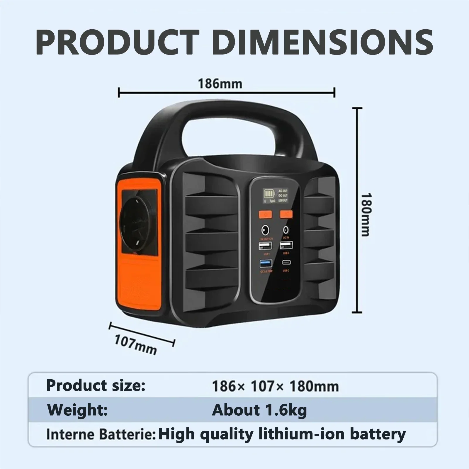 PURFIELD 220V 150W 42000mAh Portable Power Station Emergency Station Outdoor Camping Power Bank Charger Supply Inverter