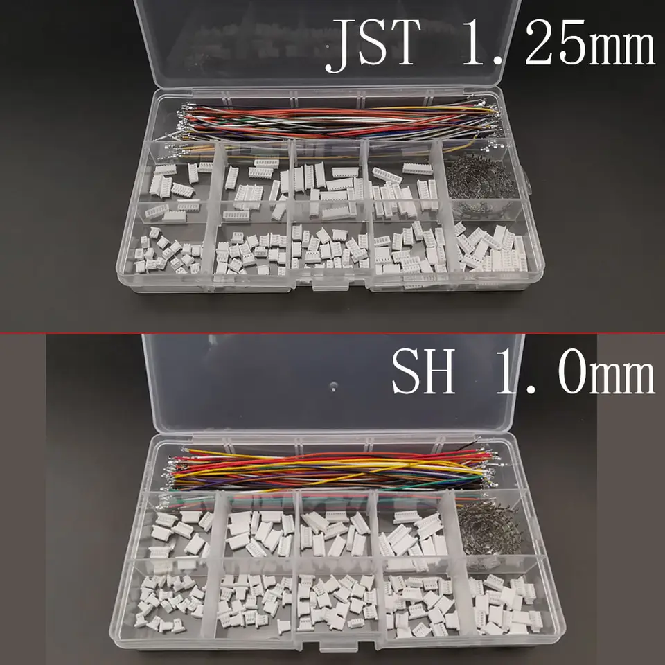 SH 1.0mm/ JST 1.25mm Female Socket Connector Kit SH 1.0/ JST 1.25 Housing 2/3/4/5/6/7/8/9/10Pin with Terminal Pre-Crimped Wire image 1
