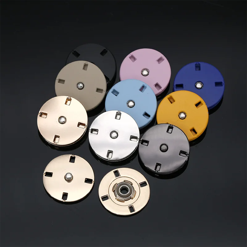 Invisible Snap Button Black Silver Metal Fasteners Press Round Button Concealed Buckle For Garment Sewing Needlework Accessories 3