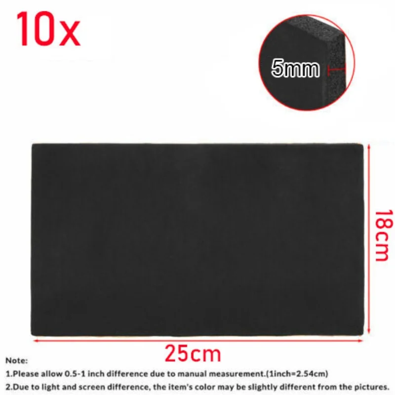 Cars Sound Proofing Deadener Foam Self Adhesive Auto Interior Heat Insulation Soundproof Cotton Mat 5mm 10 Sheets 25*18cm sound proof mat sound insulation mat soundproofing cotton sound insulation cotton sound absorbing foam soundproofing foam heat insulation mat sound deadener mat