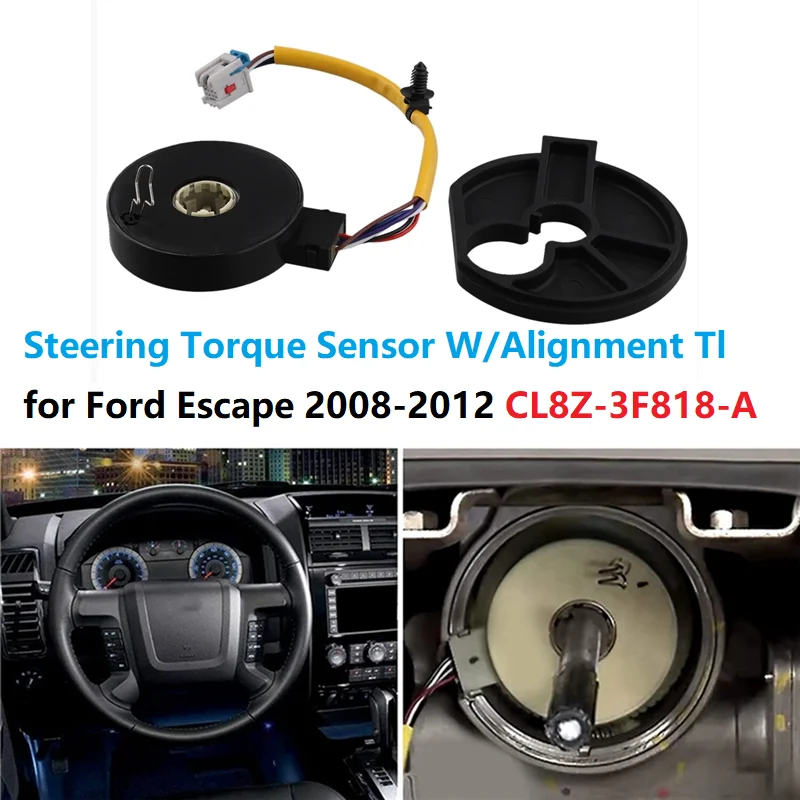 CL8Z-3F818-A Black Power Steering Torque Rotary Sensor W/alignment For Mercury Mariner Ford Escape 2008-2012 CL8Z3F818A