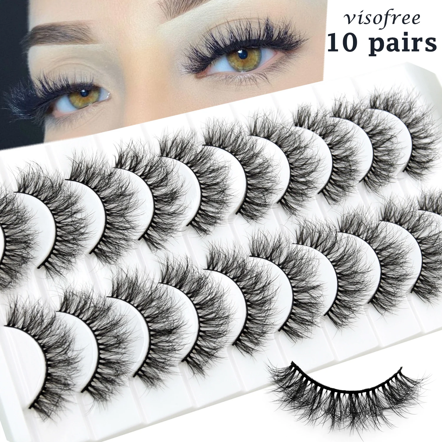 Natural False Eyelashes 3/5/10 Pairs Fake Lashes Long Makeup 3D Mink Lashes Extension Eyelash Mink Eyelashes for Beauty eyelash extensions fake eyelashes eyelash extension eyelash extension lashes false eyelashes