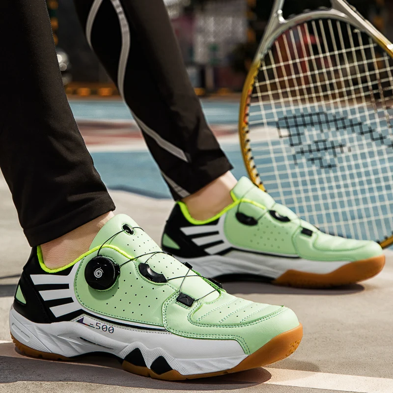 

New Couple Badminton Shoes Tennis Shoes Rotating Button Non-slip Outsole Men's and Women's Doubles Badminton Shoes