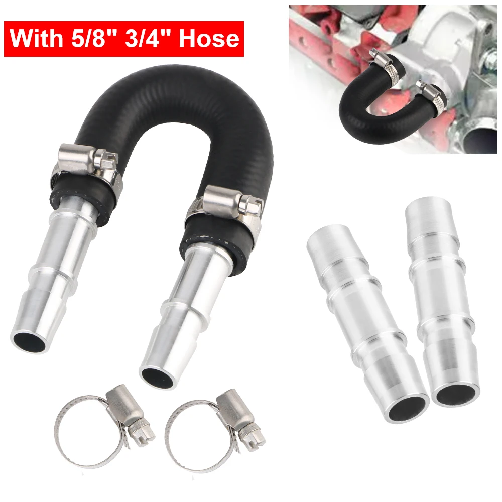 Engine Heater Bypass Kit engine heater bypass kit with 5/8'' 3/4'' Hose Compatible with Most Common Heater Hoses Engine Cores Bypass Kit