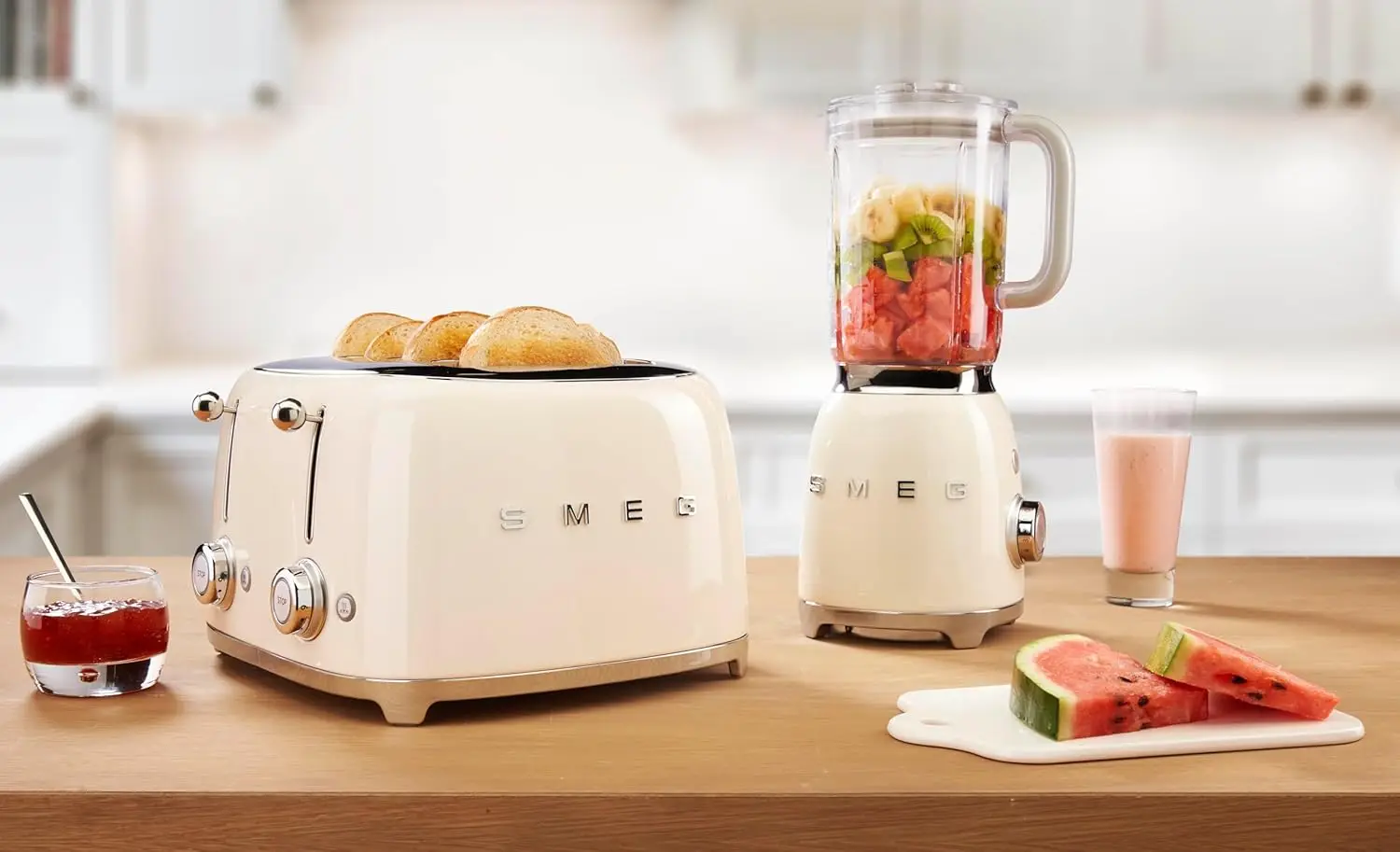 Style Retro Aesthetic 4 Slice Toaster 6 Presets Extra Wide Slots Cream 2