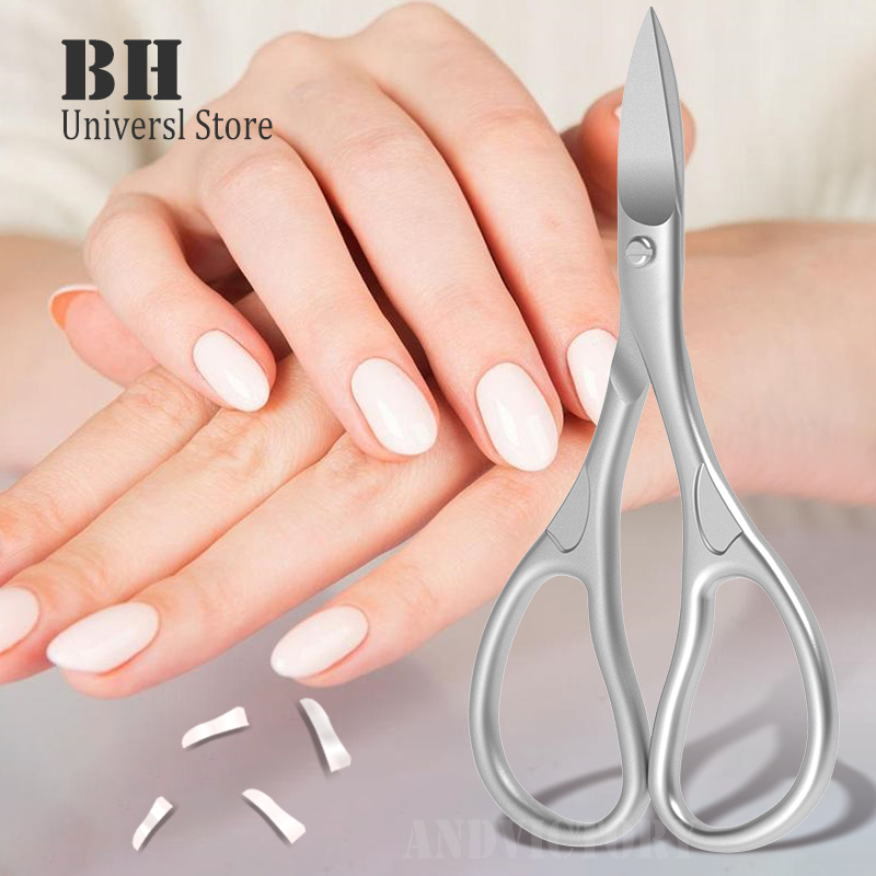 1Pcs Professional Nail Cutter Scissors Eyebrows Eyelash Multi-purpose Curved Blade Manicure Pedicure Fingernail Toenail Clipper