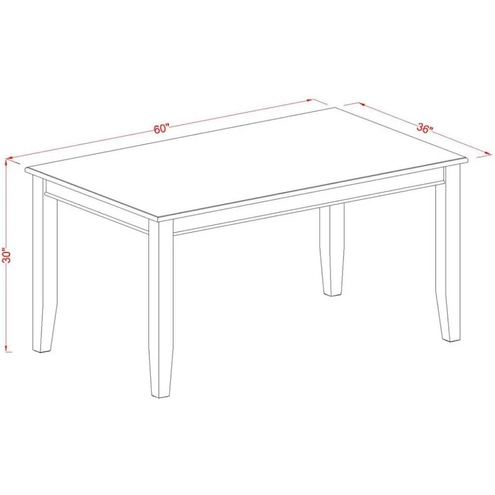 DUNO7-MAH-W Dudley 7 Piece Dining Set Consist of a Rectangle Solid Wood Table and 6 Kitchen Room Chairs, 36x60 Inch 3