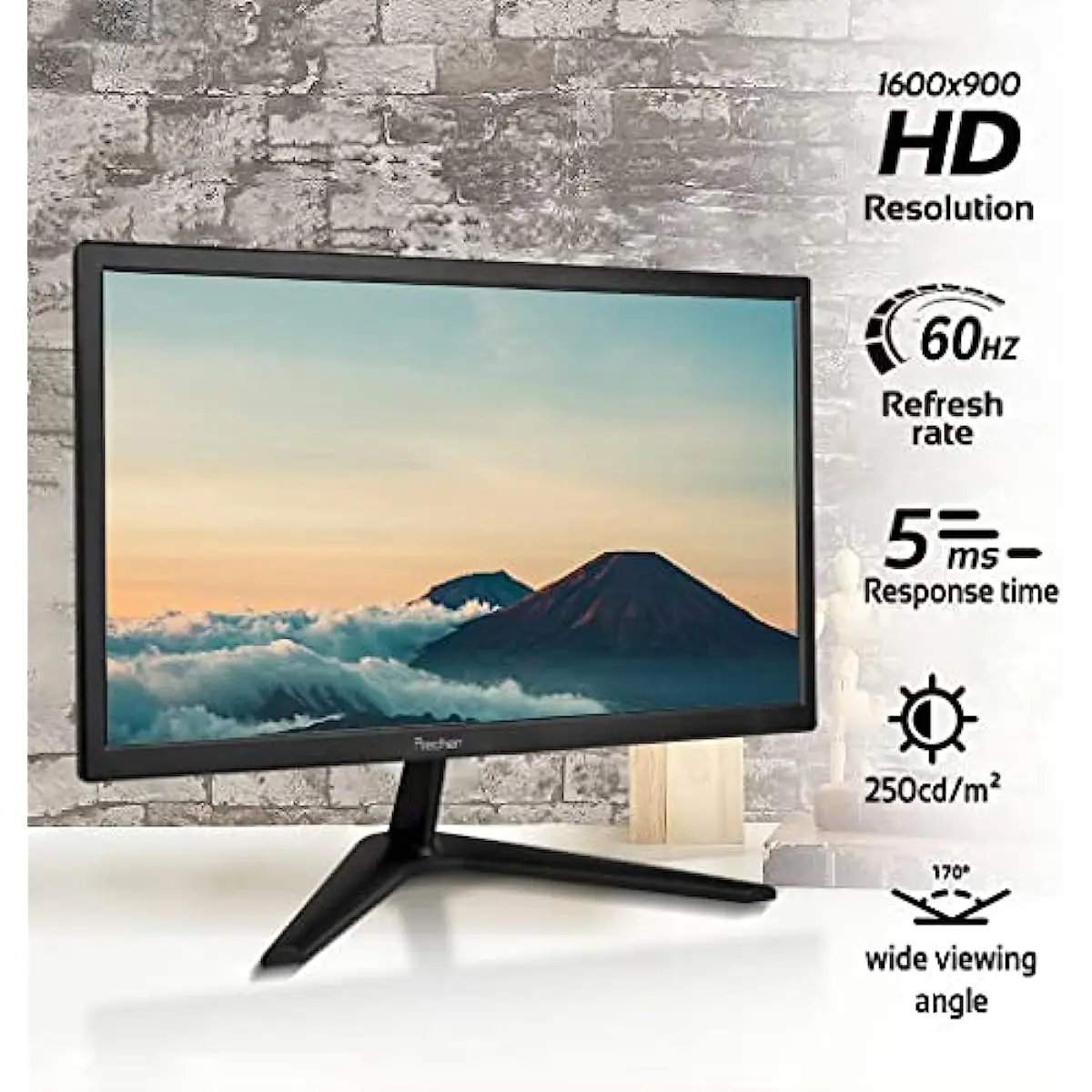 Prechen 19.5 ġ PC  1600x900, HDMI  VGA ִ̽ PC ȭ LED , 60Hz, ǻ , VESA Ʈ 