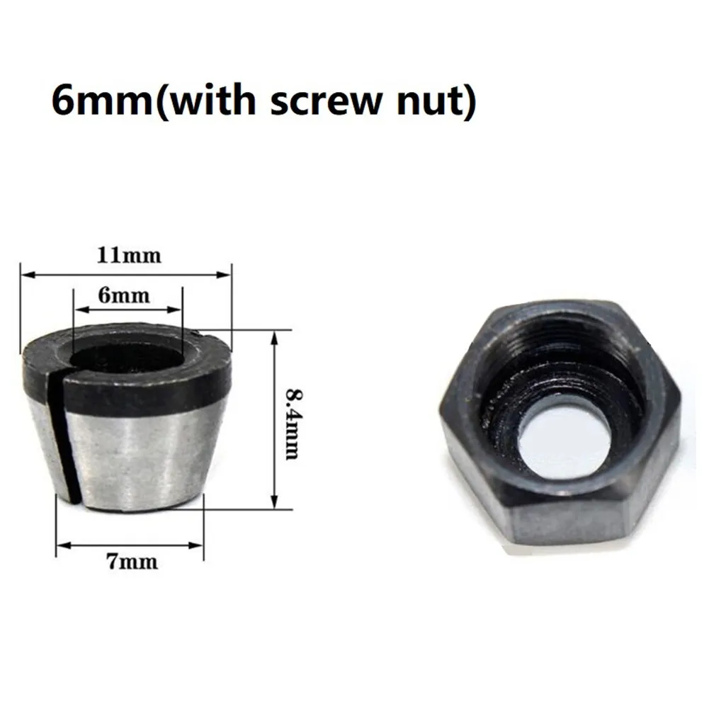 

6mm/6.35mm/8mm Collet Chuck Adapter With Nut For Engraving Trimming Machine Herramientas Ferramentas Multitool Taladro
