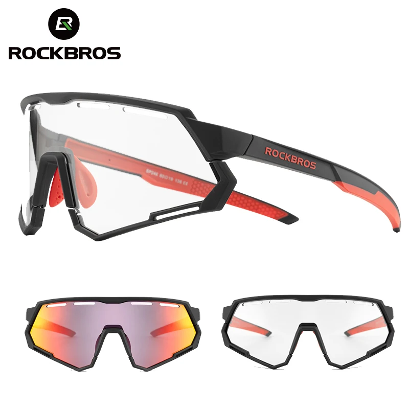 ROCKBROS Polarized Photochromic Cycling Glasses Goggles 3 in 1 lens Sunglasses 